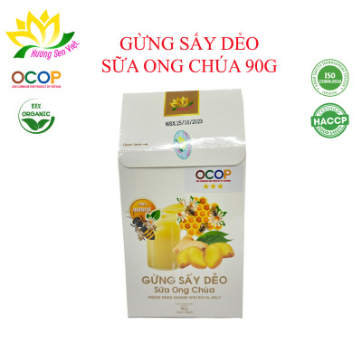 GỪNG SẤY DẺO SỮA ONG CHÚA HỘP 90G - HƯƠNG SEN VIỆT