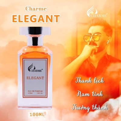 Nước hoa nam lưu hương lâu, Charme Elegant, hương biển hiện đại và nam tính, dành cho phái mạnh, 100ml