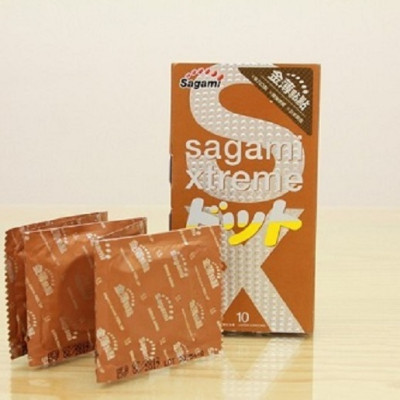 Bộ Bao Cao Su Có Gân Và Gai Siêu Mỏng Sagami Extreme White (10 Bao) Và Bao Cao Su Siêu Mỏng Co Dãn Sagami Xtreme Feel Up (10 Bao)