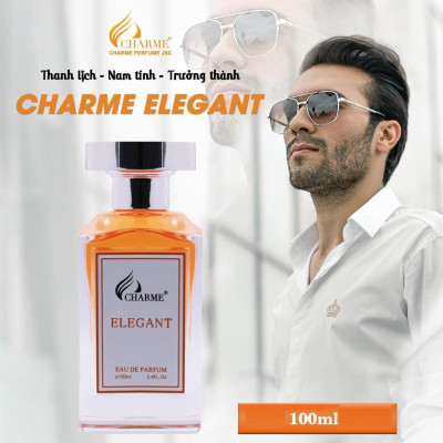 Nước hoa nam lưu hương lâu, Charme Elegant, hương biển hiện đại và nam tính, dành cho phái mạnh, 100ml