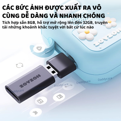 Máy ảnh cho bé trai bé gái chụp hình mini kèm thẻ nhớ hàng chính hãng Zoyzoii Kids Camera E28