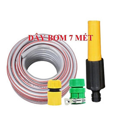 Vòi Xịt️Evoucher Bộ dây vòi xịt nước rửa xe, tưới cây , tăng áp 3 lần, loại 7m, 10m 206622-5 cút sập+  khăn phượt
