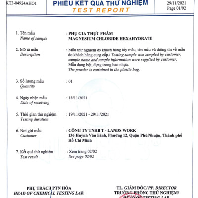 20kg Muối NIGARI Nhật Bản tạo đông đậu hũ, đậu phụ (Made in Japan)