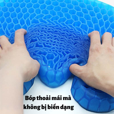 Đệm Lót Ghế, Đệm Gel Thoáng Khí, Nệm Ngồi Ô Tô Dạng Gel Điều Hoà Tuần Hoàn Máu, Chống Thoái Hoá Cột Sống