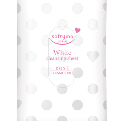 Khăn Giấy Tẩy Trang Dưỡng Trắng Da Kosé Softymo White Cleansing Sheet W (Gói 12 miếng)