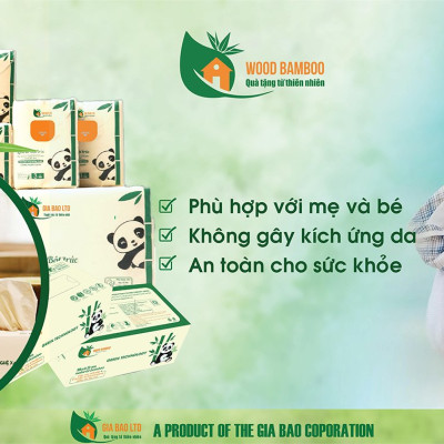 Thùng 10 lốc (100 cuộn) Giấy vệ sinh đa năng có lõi WOOD BAMBOO 3 lớp 1 lốc /10 cuộn