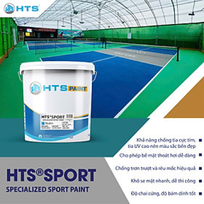 Sơn phủ Sân Thể Thao HTS SPORT cho sân Pickleball, Tennis, Cầu lông, Bóng rổ, Tennis, sân khác thùng nhỏ 5kg