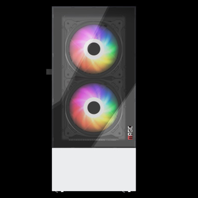 CASE MAGIC GM-04 BLACK AND WHITE GLASS 3 FAN (ATX) - Hàng chính hãng