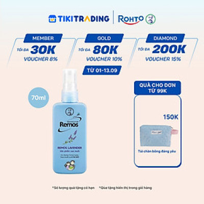 Dung dịch chống muỗi dạng phun sương Rohto Mentholatum Remos Hương Lavender 70ml