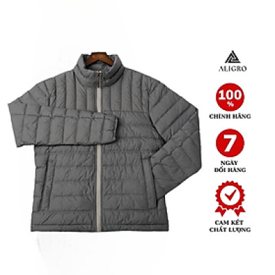 Áo khoác lông vũ màu rêu chất liệu cao cấp mềm mịn chống thấm nước chống bám bẩn siêu nhẹ giữ nhiệt ALIGRO ALGALV.24