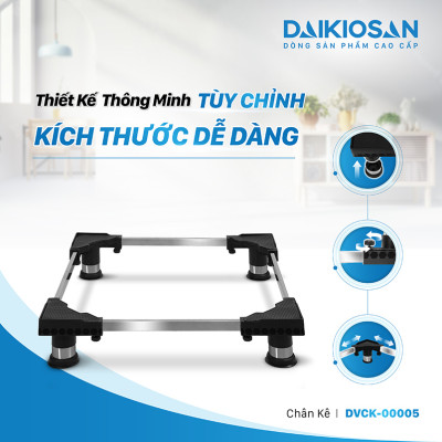 Chân kê máy giặt, tủ lạnh Daikiosan kích thước 54-70cm dùng cho máy giặt 9-12kg/ tủ lạnh 270-380 lít - Hàng chính hãng