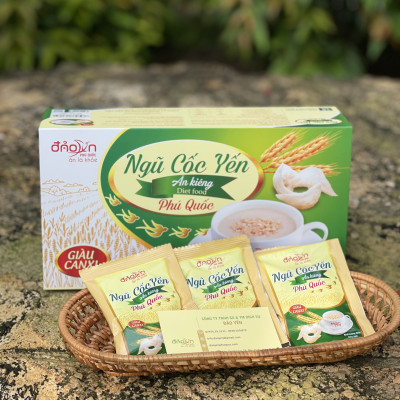 Ngũ cốc yến ăn kiêng Phú Quốc - hộp 18 gói 24gr - Giúp bổ sung dinh dưỡng, phù hợp với người ăn kiêng
