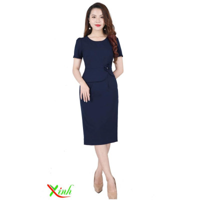 Đầm Peplum Kết Hoa Thủ Công Cực Sang
