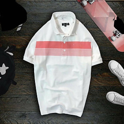 Áo thun cá sâu nam sọc ngực lịch lãm