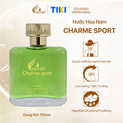 Nước hoa nam thơm lâu, Charme Sport 100ml, nam tính, năng động đầy cuốn hút, đúng chất quý ông