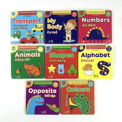 Sách - Thư Viện Hình Ảnh Đầu Tiên Cho Bé - Song Ngữ Việt Nam - Combo Hộp 8 Cuốn - Tập 1 - MCBooks