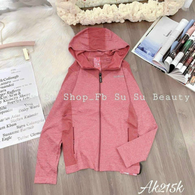 ÁO KHOÁC THỂ THAO CHỐNG NẮNG NỮ TẬP GYM YOGA CÓ TÚI VẢI DỆT KIM CO GIÃN TỐT