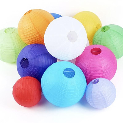 Lồng Đèn Giấy Trơn Tròn 30 Cm Vinacraft - Màu Vàng