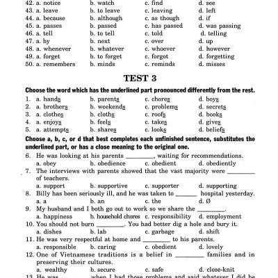 Bài Tập Trắc Nghiệm Tiếng Anh 12 (Không Đáp Án)