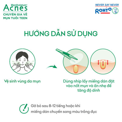 Miếng dán mụn giúp giảm mụn sưng viêm Acnes Clear Patch (48 Miếng)