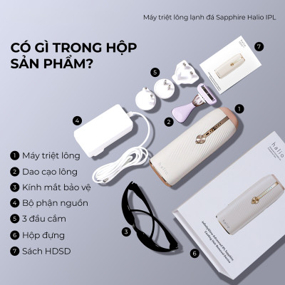 Máy Triệt Lông Lạnh Sapphire Halio InfinityGlow Advanced IPL Sapphire Cooling Hair Removal Device