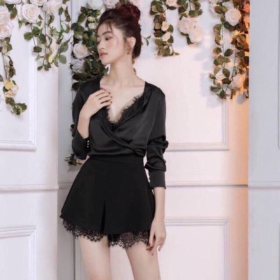Quần short váy đen thời trang phong cách ulzzang