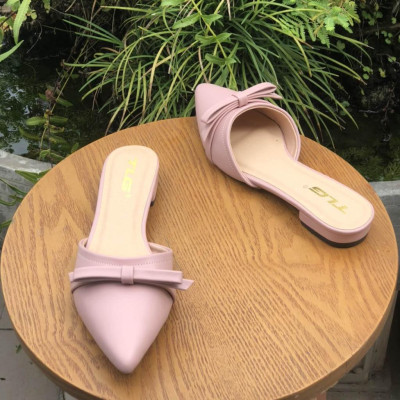 Giày sục nữ hot trend  thời trang đính nơ siêu độc 21290