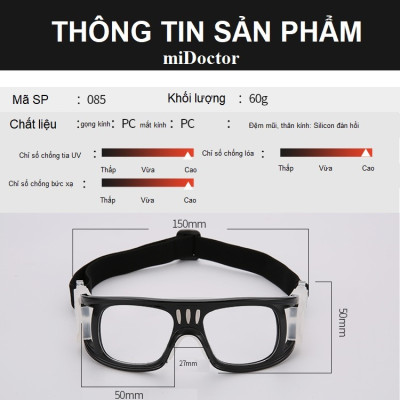 Kính Bảo Vệ Chơi Thể Thao, Bóng Rổ, Bóng Đá Chống Sương Mù, Mồ Hôi Cao Cấp - Có Thể Lắp Mắt Kính Cận