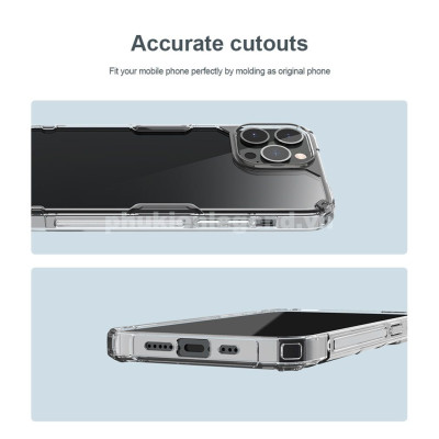 Ốp Lưng cho iPhone 16 Pro Max trong suốt chống sốc chống ố hiệu Nillkin Nature TPU Pro - Hàng chính hãng