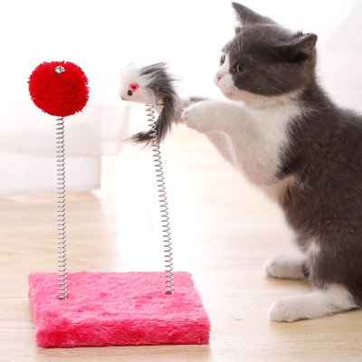 Đồ chơi bàn bông thú nhún cho mèo nhỏ - genyo pet toy 209 ( màu giao ngẫu nhiên )