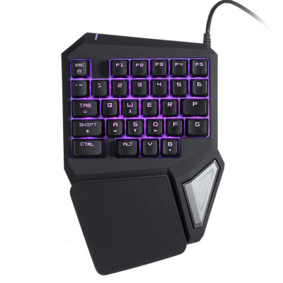  Bàn phím Delux T9 Pro Professional chơi game Esport có dây USB một tay / một tay 29 phím LED Backlit