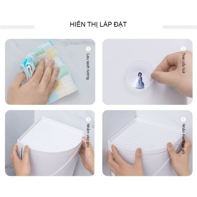 Kệ Góc Tường Xoay 360 Độ Kệ Để Đồ Đa Năng Dùng Cho Nhà Bếp Và Phòng Tắm Chống Ẩm Mốc