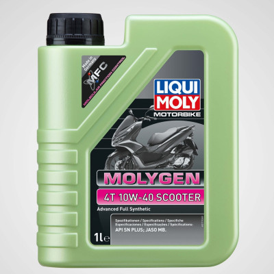 Dầu nhớt tổng hợp chuyên dụng cho xe tay ga Molygen Liqui Moly 1L 10W40 21719  - Tặng kèm 1 khăn lau chuyên dụng 3M màu ngẫu nhiên