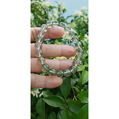 Vòng tay nữ đá thạch anh tóc xanh tự nhiên 9mm trong bóng nhuyễn mượt đẹp  Size vòng 9mm Nữ mệnh Thủy Mộc hỏa đeo ạ