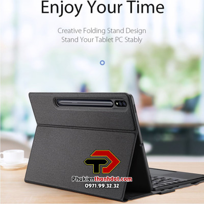 Bao da kèm bàn phím cho SamSung Galaxy Tab S7 FE chính hãng Dux Ducis có bàn di chuột TrackPad - Hàng chính hãng 