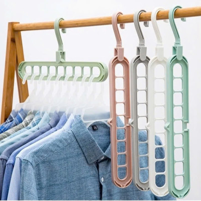 Combo 10 Móc Treo Quần Áo Đa Năng 9 Lỗ Tiện Dụng - Chính hãng PaKaSa 