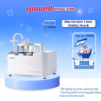 Máy hút dịch 1 bình dành cho người lớn và trẻ em YUWELL 7E-A - Nhập khẩu chính hãng - Bảo hành 2 năm