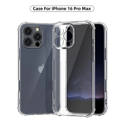 Ốp lưng dành cho iPhone 16e , iPhone 16 Pro , iPhone 16 Plus , iPhone 16 Pro Max TPU dẻo trong suốt chống sốc 4 góc cao cấp - Hàng chính hãng.