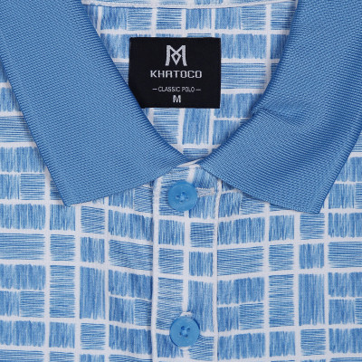 Áo Thun Nam caro Khatoco A2MN458R2-VNIN468-2604-N