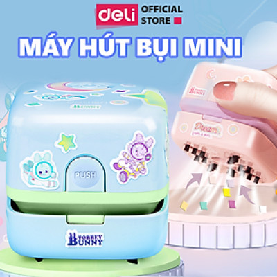 Máy Hút Bụi Mini Để Bàn Deli - Máy Hút Bụi Cầm Tay Dạng Vuông Tiện Dụng Hút Vụn Tẩy Bút Chì - Không Dây Nhỏ Gọn