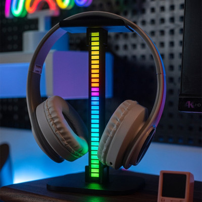 Giá treo tai nghe T12 Led RGB cảm biến âm thanh nháy theo nhạc-Dru-hàng chính hãng 