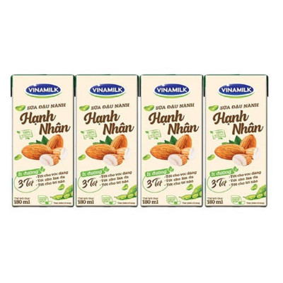 Thùng 48 hộp Sữa đậu nành Vinamilk hạt hạnh nhân 180ml