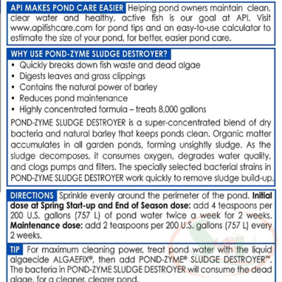 Vi sinh bột API Pond Zyme Sludge Destroyer men vi sinh đậm đặc xử lý đáy ao hồ bể cá tép