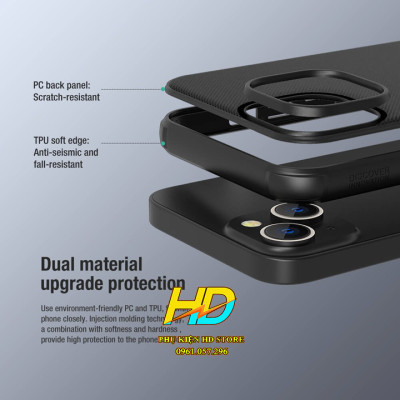 Ốp Lưng Chống Sốc Dành Cho iPhone 14 Max / 14 Plus Chính Hãng Nillkin SUPER FROSTED SHIELD PRO Bảo Vệ Camera - Hàng Chính Hãng
