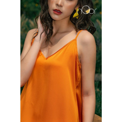 Váy Ngủ Lụa Hai Dây Suông Dáng Dài Cao Cấp Siêu Mát Cèdre Thương Hiệu nOor - NV557