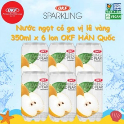 Nước ngọt có ga vị lê vàng (NƯỚC LÊ CÓ GA) OKF HÀN QUỐC 350ml