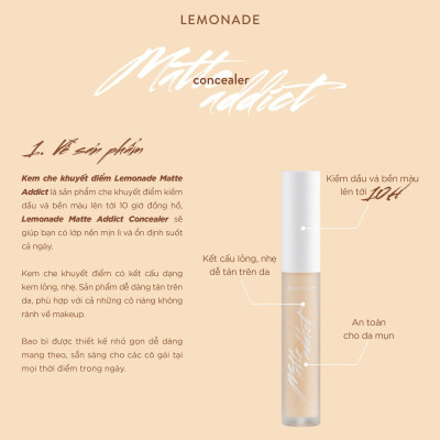Che Khuyết Điểm Lemonade Matte Addict Concealer 3g