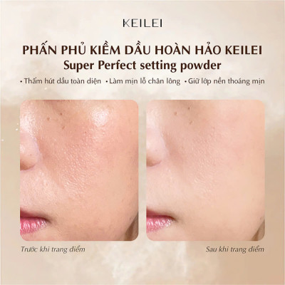 COMBO Phấn phủ kiềm dầu hoàn hảo KEILEI + Phấn nước đa năng 3 trong 1  KEILEI -  3 in 1 Radiance Cushion  KEILEI