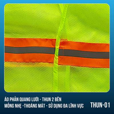 Áo phản quang lưới thun 2 bên thoáng mát, bền, đẹp - Mã THUN01
