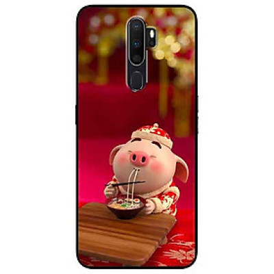 Ốp lưng in cho Oppo A9 2020 Mẫu Heo Áo Trắng